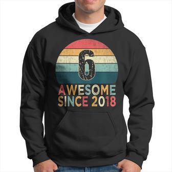 Youth 6Th Birthday Vintage Retro 6 Years Old Awesome Since 2018 Hoodie - Thegiftio UK