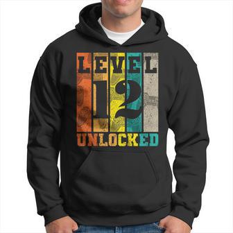 Youth Level 12 Unlocked 12Th Birthday Gaming Gamer Boys Hoodie - Thegiftio UK