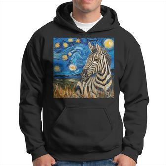 Zebra Van Gogh Style Starry Night Hoodie - Thegiftio UK