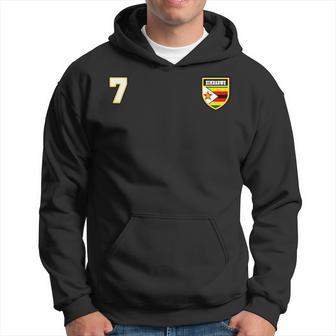 Zimbabwe Number 7 Soccer Flag Football Seven Zimbabwean Hoodie - Thegiftio UK