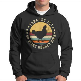 Zuhause Ist Wo Meine Hühner Sind Bauernhof Retro Huhn Henne Kapuzenpullover - Geschenkecke