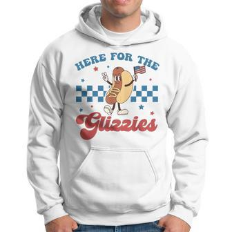 4Th Of July Here For The Glizzies Hot Dog Humor Hoodie - Monsterry AU