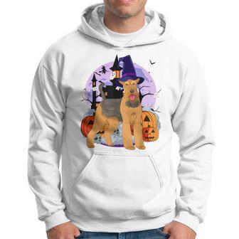 Airedale Terrier Cute Halloween Witch Pumpkin Hoodie - Thegiftio UK