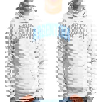 Argentina Arched Style Text White With Light Blue Print Hoodie | Seseable UK