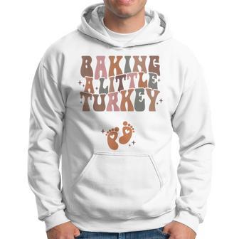 Baking A Little Turkey Thanksgiving Pregnancy Announcement Hoodie - Thegiftio UK