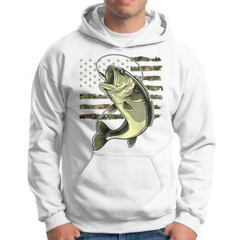 Bass Fish Fishing Usa American Flag Camouflage Fisherman Hoodie - Thegiftio UK