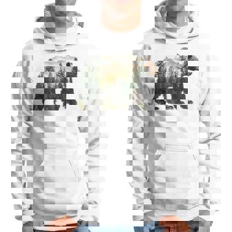 Bear Forest Mountains Trees Nature Sunset Outdoor Graphic Hoodie | Seseable UK