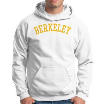 Berkeley Arched Varsity Text Yellow S Berkeley Hoodie - Thegiftio UK
