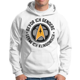 Bevor Ich Gendere Lerne Ich Klingonisch Gray Kapuzenpullover - Geschenkecke