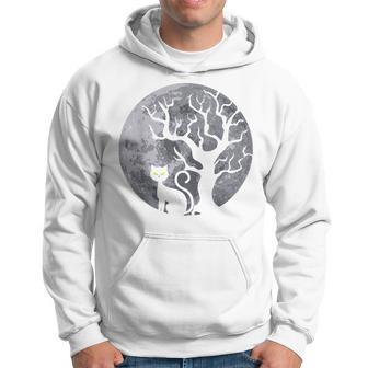 Black Cat Halloween Night Full Moon Mystery Witch Wiccan Hoodie - Thegiftio UK