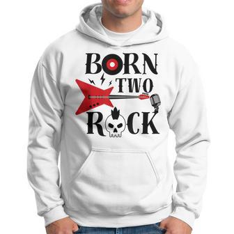 Born 2 Rock Rock-N-Roll Themed 2Nd Birthday Family Party Hoodie - Thegiftio UK