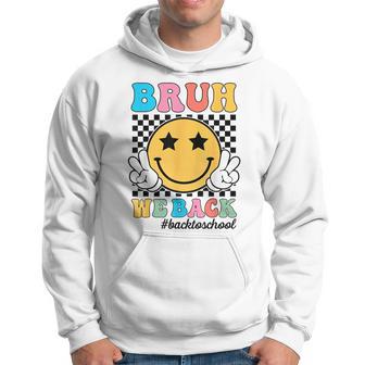Bruh We Back Teachers Retro Vintage Back To School Hoodie - Thegiftio UK