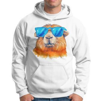 Capybara With Sunglasses Rodent Animal Hoodie - Thegiftio UK