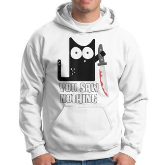 Cat Knife You Saw Nothing Hoodie - Thegiftio UK