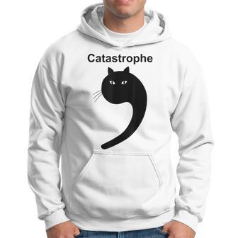 Catastrophe Comma Black Cat Saying Cat As Apostrophe Hoodie - Thegiftio UK