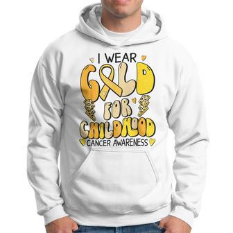 Childhood Cancer Awareness Support Retro Yellow Ribbon Hoodie - Thegiftio UK