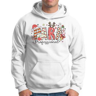 Christmas Paraprofessional Reindeer Coquette Bow Para Squad Hoodie - Thegiftio UK