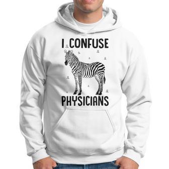 I Confuse Physicians Rare Disease Awareness Zebra Ribbon Hoodie - Thegiftio UK