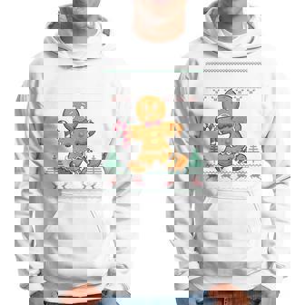 Cookie Baking Gingerbread Man Oh Snap Christmas Ugly Sweater Hoodie | Mazezy