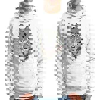 Cool Wild Gray Timber Wolf Endangered Animal Pajama Hoodie - Monsterry