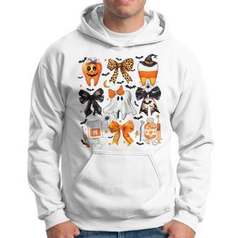 Coquette Bow Halloween Th Dentist Dental Assistant Ghost Hoodie - Thegiftio UK