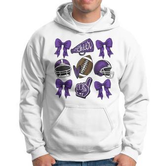 Coquette Football Bow Game Day Thanksgiving Autumn Hoodie - Thegiftio UK
