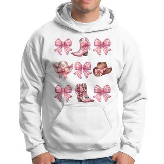 Coquette Pink Bow Cowgirl Boots And Hats Hoodie - Thegiftio UK