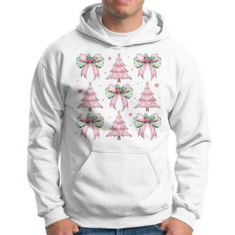 Coquette Pink Christmas Trees And Pink Bows Woman's Girl's Hoodie - Thegiftio UK