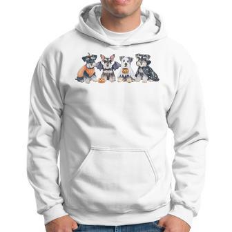 Cute Ghost Witch Miniature Schnauzer Halloween Dog Lover Hoodie - Thegiftio UK