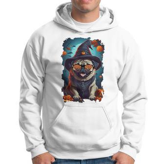 Cute Pug & Scary Glasses Halloween Easy Costume Hoodie - Thegiftio UK