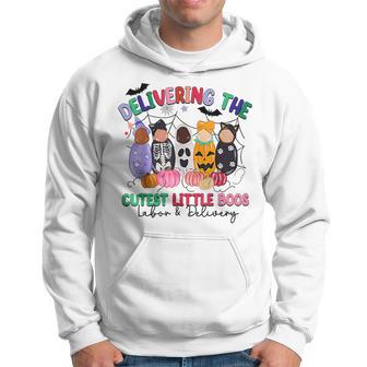 Delivering The Cutest Boos Labor And Delivery Halloween Hoodie - Thegiftio UK