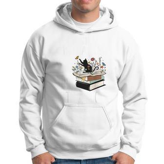 Easily Distracted By Cats And Books Cat & Book Lover Hoodie - Thegiftio UK