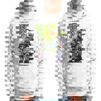 Enfant J'ai 6 Ans Anniversaire Dinosaure Monstre Camion 6 Ans Sweat à capuche - Cadeauxyz
