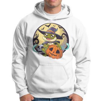 Frog Halloween Frog Witch On Pumpkin Halloween Hoodie - Thegiftio UK