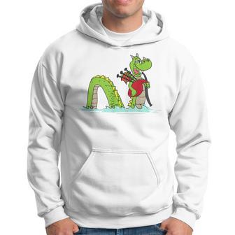 Loch Ness Monster Playing Bagpipes Cool Nessie Hoodie - Thegiftio UK