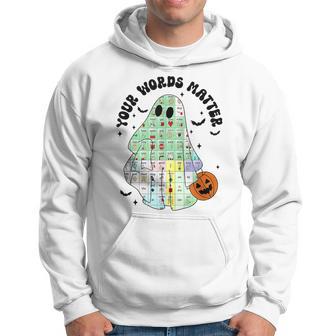 Your Words Matter Speech Therapy Slp Halloween Boo Hoodie - Monsterry