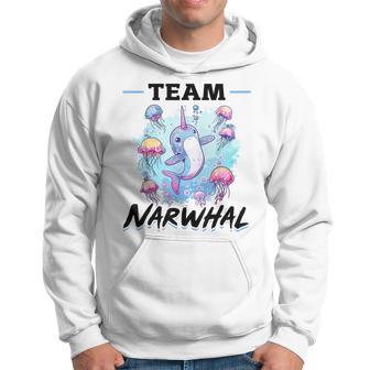 Narwhal Jellyfish Animal Team Narwhal Hoodie - Thegiftio UK