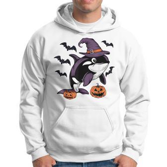 Pumpkin Bat Witch Costume Orca Halloween Hoodie - Thegiftio