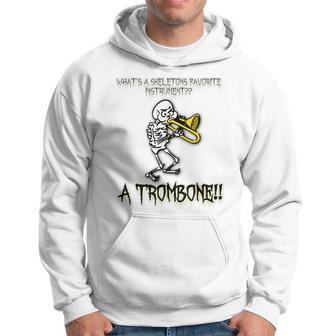 Skeleton Halloween Trombone Joke Hoodie - Thegiftio UK