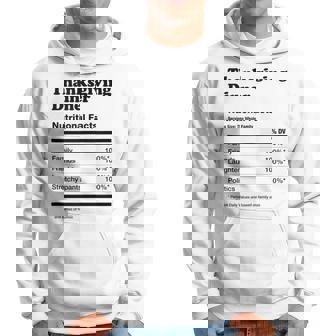 Thanksgiving Dinner Nutrition Ingredients Label Hoodie - Monsterry