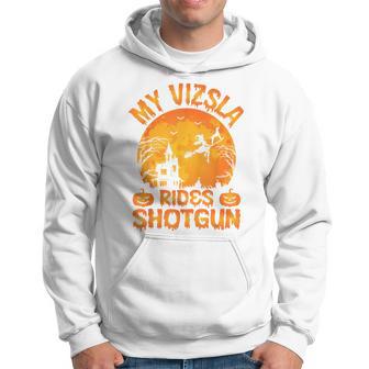My Vizsla Rides Shotgun Halloween Hoodie - Thegiftio UK