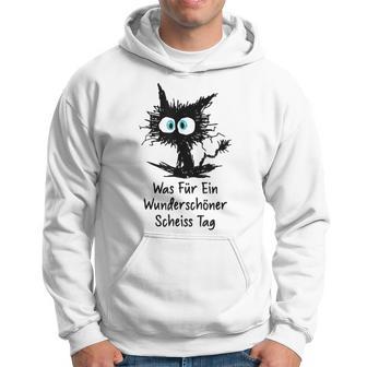 Was Für Ein Wonderschön Scheißtag Scheiss Tag Cat Gray Kapuzenpullover - Geschenkecke