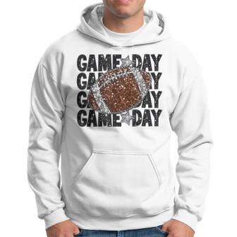 Game Day Football Bling Bling Graphic Football Lovers Hoodie - Thegiftio UK