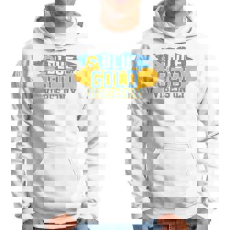 On Gameday Football We Wear Blue And Gold School Spirit Hoodie - Thegiftio UK