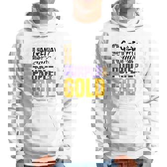 On Gameday Football We Wear Purple And Gold Leopard Print Hoodie - Thegiftio UK