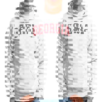 Georgia Ga Vintage Athletic Sports Red Style Hoodie | Mazezy