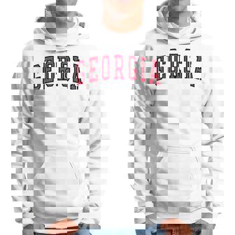 Georgia Ga Vintage Athletic Sports Red Text Georgia Hoodie - Thegiftio UK
