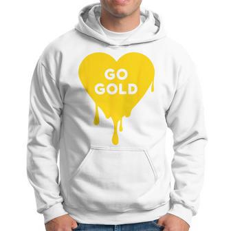 Go Gold- Gold Team Color War Camp Dripping Heart Cute Hoodie - Thegiftio UK
