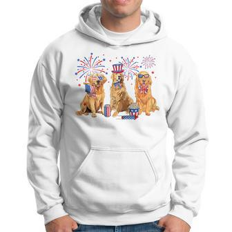 Golden Retriever Dog 4Th Of July American Usa Flag Patriotic Hoodie - Monsterry DE