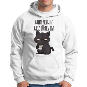 Guten Morgen Ganz Dünnes Eis Kawaii Cat Morgenmuffel Gray Kapuzenpullover - Geschenkecke